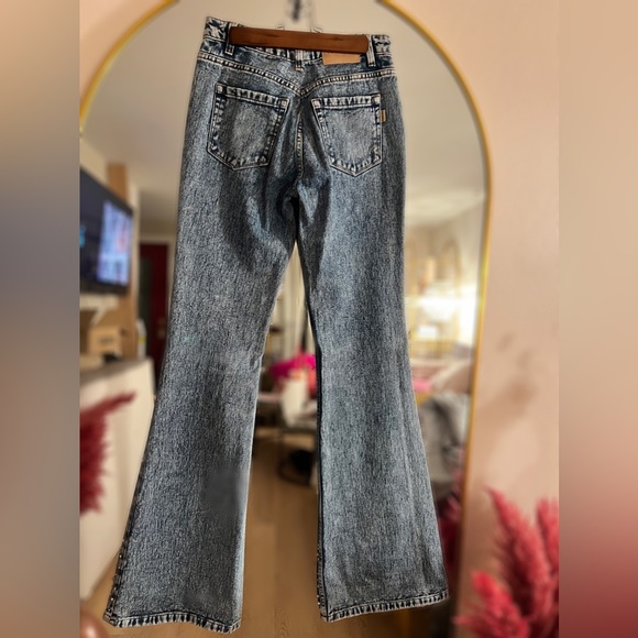 **SOLD OUT ONLINE** Retrofete Moore Mid Rise Flare Rhinestone Jeans, Size 24 - Picture 4 of 4